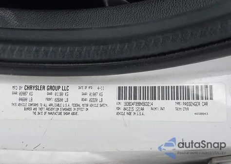 2011 Dodge Avenger Express from USA, damaged, VIN 1B3BD4FB9BN563214